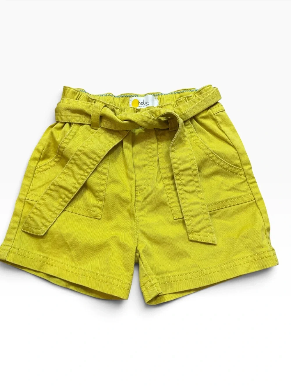 Mini Boden Yellow Belted Shorts See Measurements